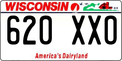 WI license plate 620XXO