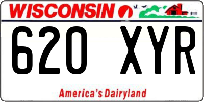 WI license plate 620XYR