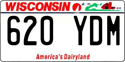 WI license plate 620YDM