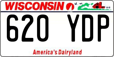 WI license plate 620YDP