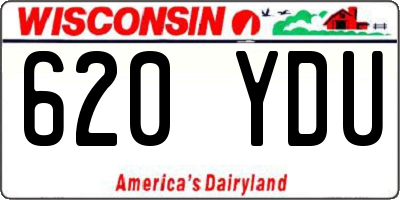 WI license plate 620YDU