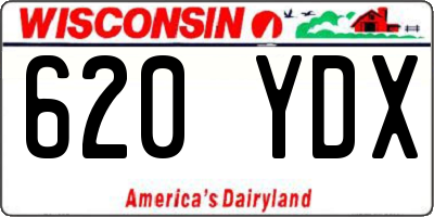 WI license plate 620YDX