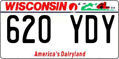 WI license plate 620YDY