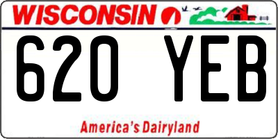 WI license plate 620YEB