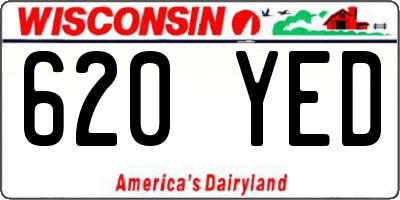 WI license plate 620YED