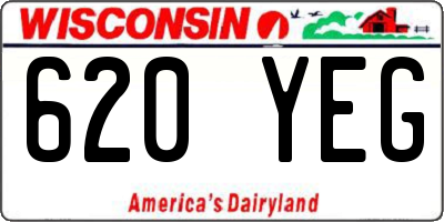 WI license plate 620YEG