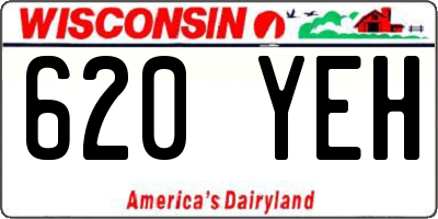 WI license plate 620YEH