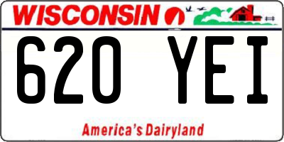 WI license plate 620YEI