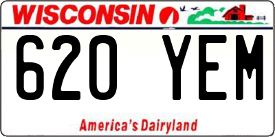 WI license plate 620YEM