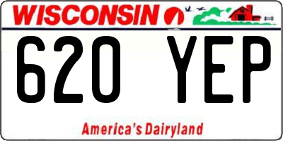 WI license plate 620YEP