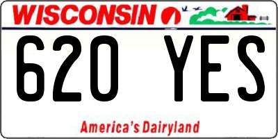 WI license plate 620YES
