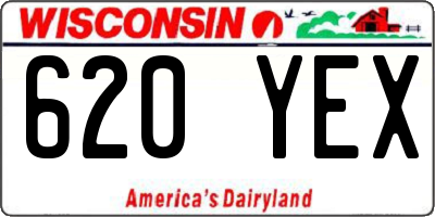 WI license plate 620YEX