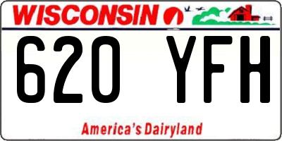 WI license plate 620YFH