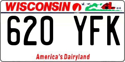 WI license plate 620YFK