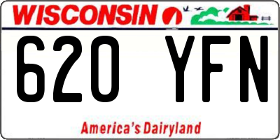 WI license plate 620YFN