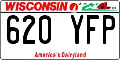 WI license plate 620YFP