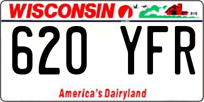 WI license plate 620YFR
