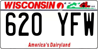 WI license plate 620YFW