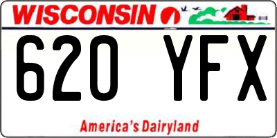 WI license plate 620YFX