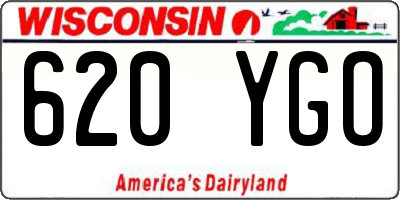 WI license plate 620YGO