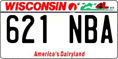 WI license plate 621NBA