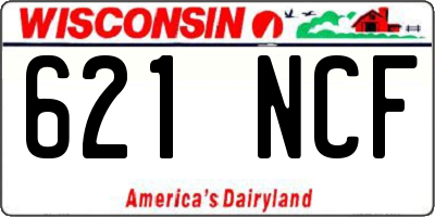 WI license plate 621NCF