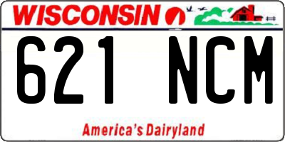 WI license plate 621NCM