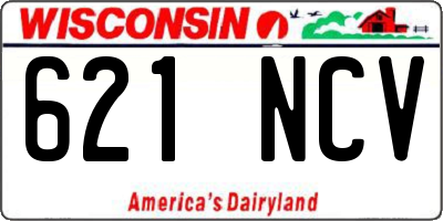 WI license plate 621NCV