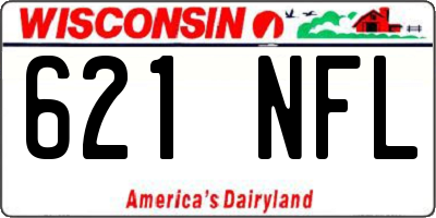 WI license plate 621NFL