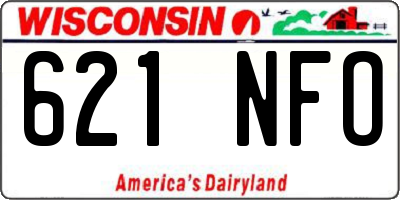WI license plate 621NFO