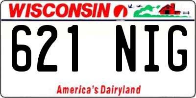 WI license plate 621NIG