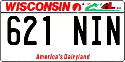 WI license plate 621NIN