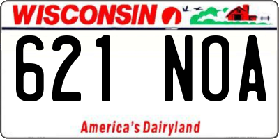 WI license plate 621NOA