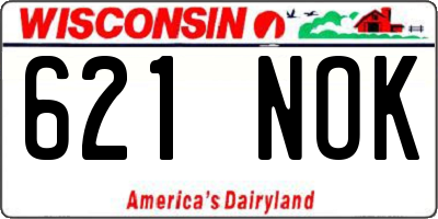 WI license plate 621NOK