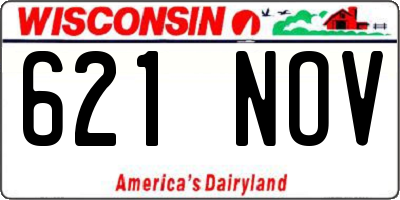 WI license plate 621NOV