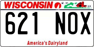 WI license plate 621NOX