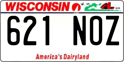 WI license plate 621NOZ