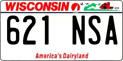 WI license plate 621NSA