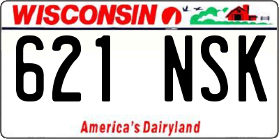WI license plate 621NSK