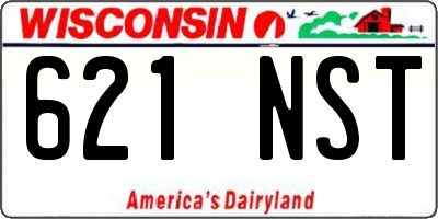 WI license plate 621NST