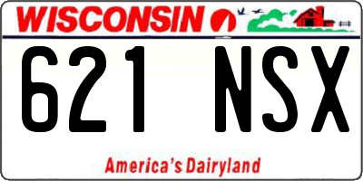 WI license plate 621NSX