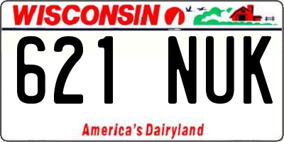 WI license plate 621NUK
