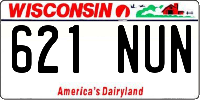 WI license plate 621NUN