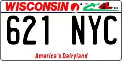WI license plate 621NYC