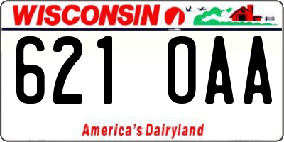 WI license plate 621OAA
