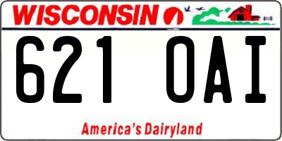 WI license plate 621OAI