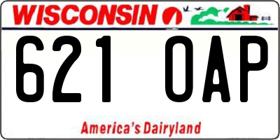 WI license plate 621OAP