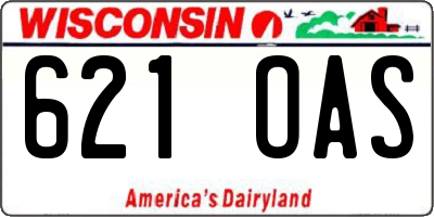 WI license plate 621OAS