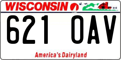 WI license plate 621OAV