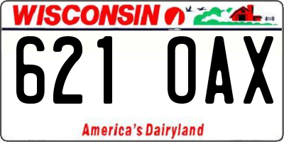 WI license plate 621OAX